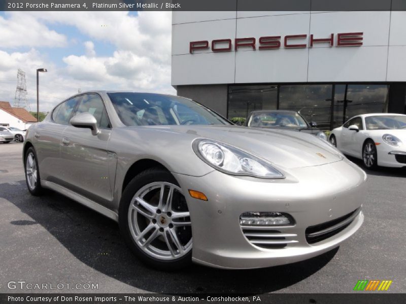 Platinum Silver Metallic / Black 2012 Porsche Panamera 4
