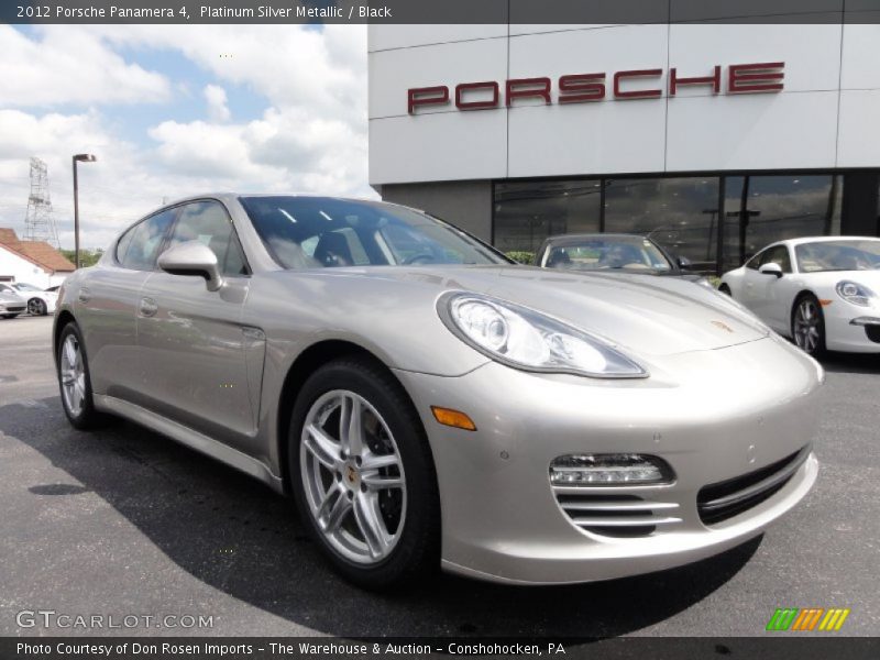 Platinum Silver Metallic / Black 2012 Porsche Panamera 4