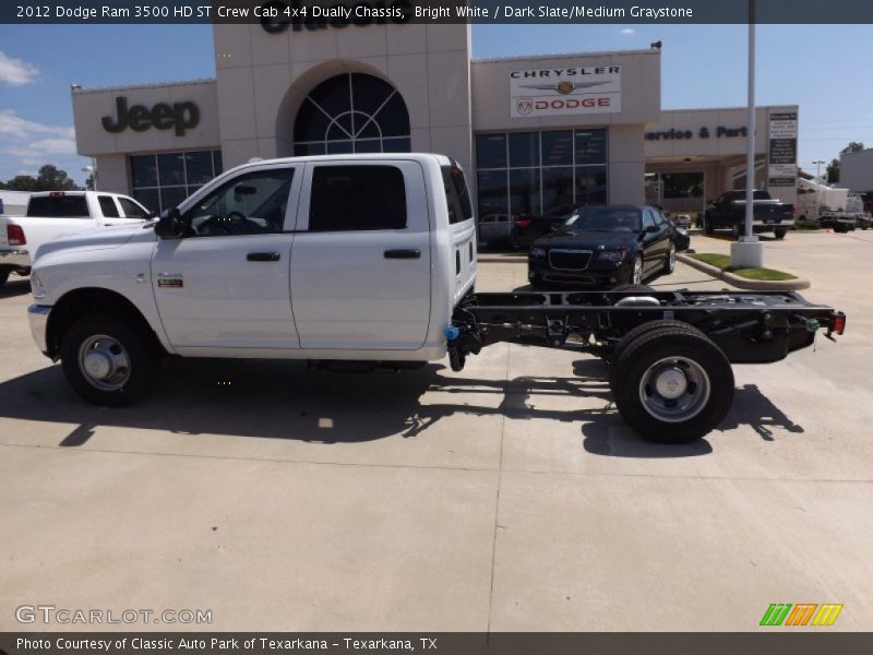 Bright White / Dark Slate/Medium Graystone 2012 Dodge Ram 3500 HD ST Crew Cab 4x4 Dually Chassis