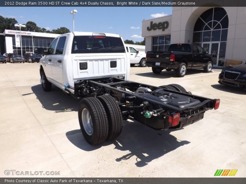 Bright White / Dark Slate/Medium Graystone 2012 Dodge Ram 3500 HD ST Crew Cab 4x4 Dually Chassis