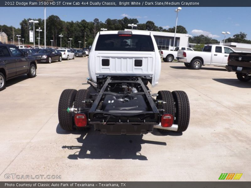 Bright White / Dark Slate/Medium Graystone 2012 Dodge Ram 3500 HD ST Crew Cab 4x4 Dually Chassis