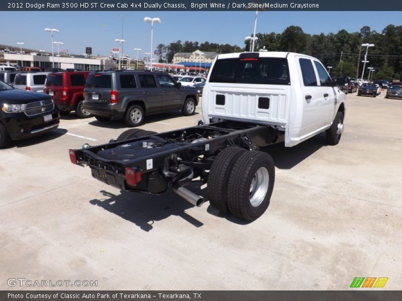 Bright White / Dark Slate/Medium Graystone 2012 Dodge Ram 3500 HD ST Crew Cab 4x4 Dually Chassis
