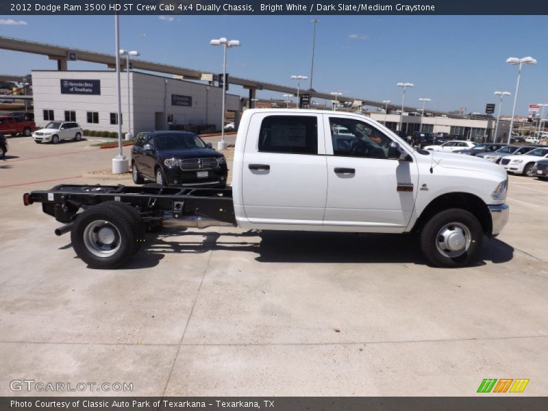 Bright White / Dark Slate/Medium Graystone 2012 Dodge Ram 3500 HD ST Crew Cab 4x4 Dually Chassis