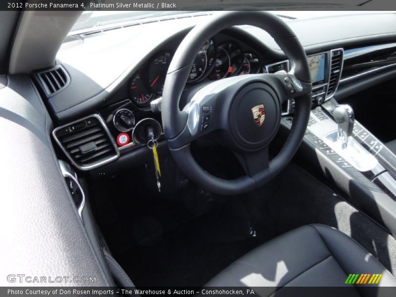 Platinum Silver Metallic / Black 2012 Porsche Panamera 4