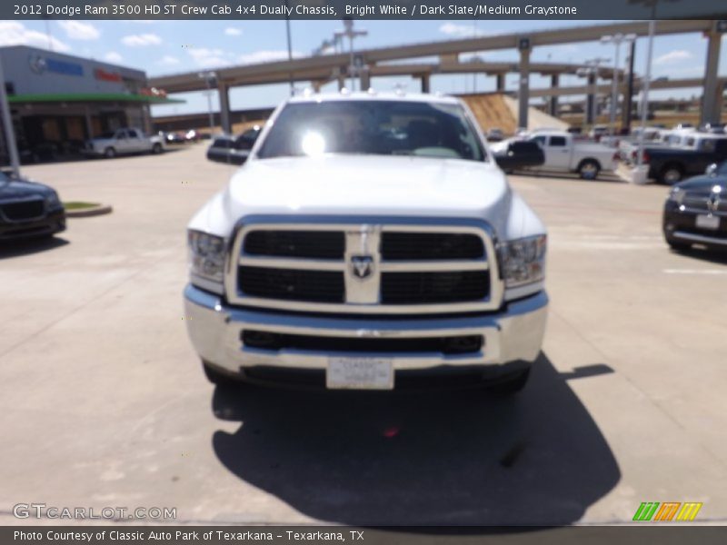 Bright White / Dark Slate/Medium Graystone 2012 Dodge Ram 3500 HD ST Crew Cab 4x4 Dually Chassis