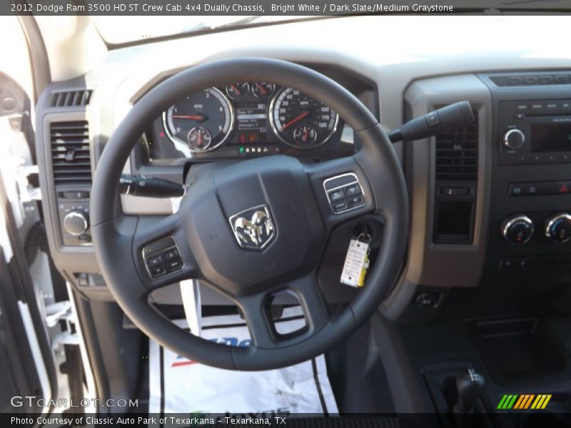 Bright White / Dark Slate/Medium Graystone 2012 Dodge Ram 3500 HD ST Crew Cab 4x4 Dually Chassis