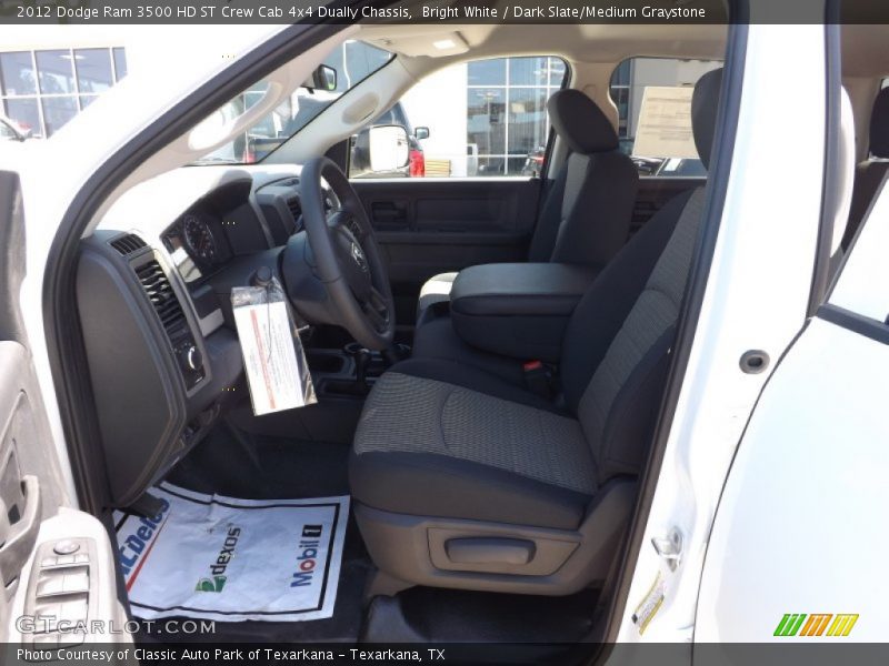 Bright White / Dark Slate/Medium Graystone 2012 Dodge Ram 3500 HD ST Crew Cab 4x4 Dually Chassis