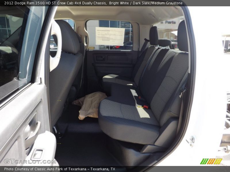 Bright White / Dark Slate/Medium Graystone 2012 Dodge Ram 3500 HD ST Crew Cab 4x4 Dually Chassis