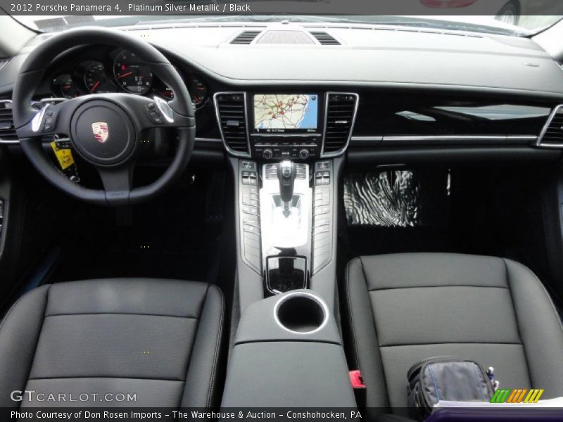 Platinum Silver Metallic / Black 2012 Porsche Panamera 4