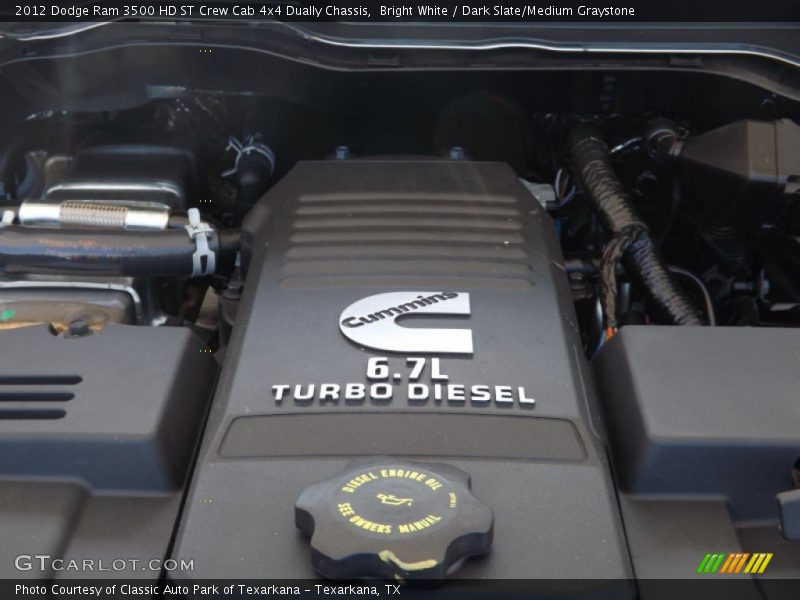 Bright White / Dark Slate/Medium Graystone 2012 Dodge Ram 3500 HD ST Crew Cab 4x4 Dually Chassis