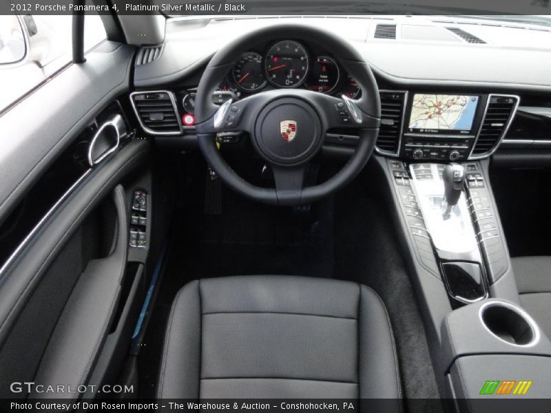 Platinum Silver Metallic / Black 2012 Porsche Panamera 4