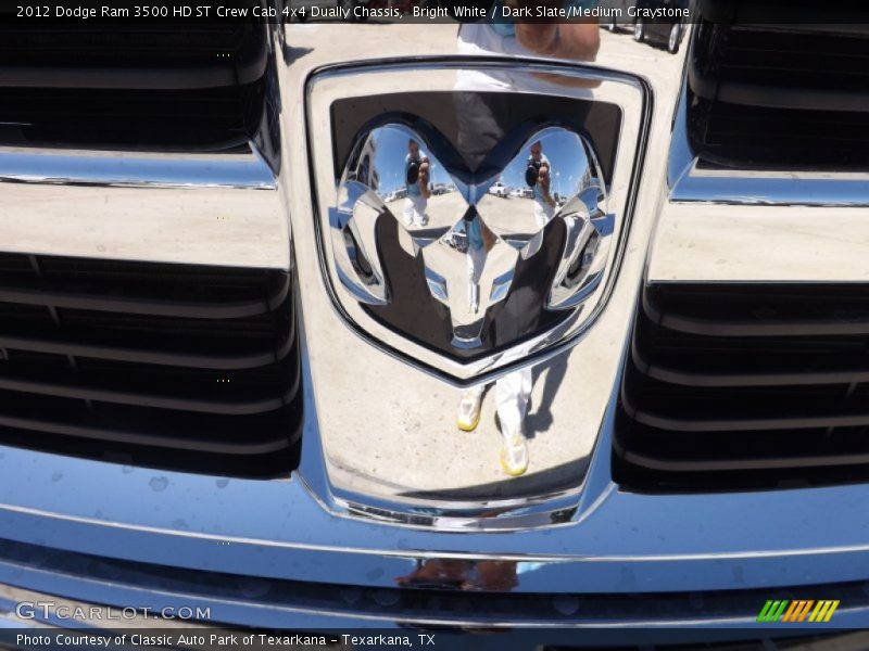 Bright White / Dark Slate/Medium Graystone 2012 Dodge Ram 3500 HD ST Crew Cab 4x4 Dually Chassis