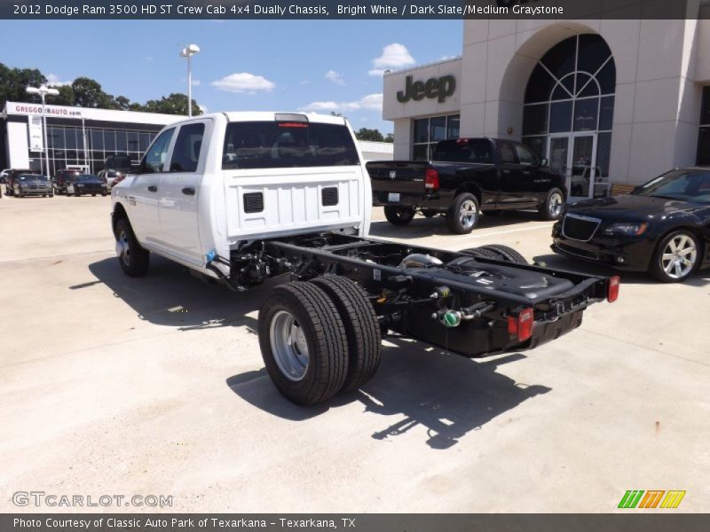 Bright White / Dark Slate/Medium Graystone 2012 Dodge Ram 3500 HD ST Crew Cab 4x4 Dually Chassis