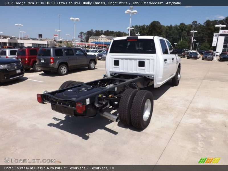 Bright White / Dark Slate/Medium Graystone 2012 Dodge Ram 3500 HD ST Crew Cab 4x4 Dually Chassis