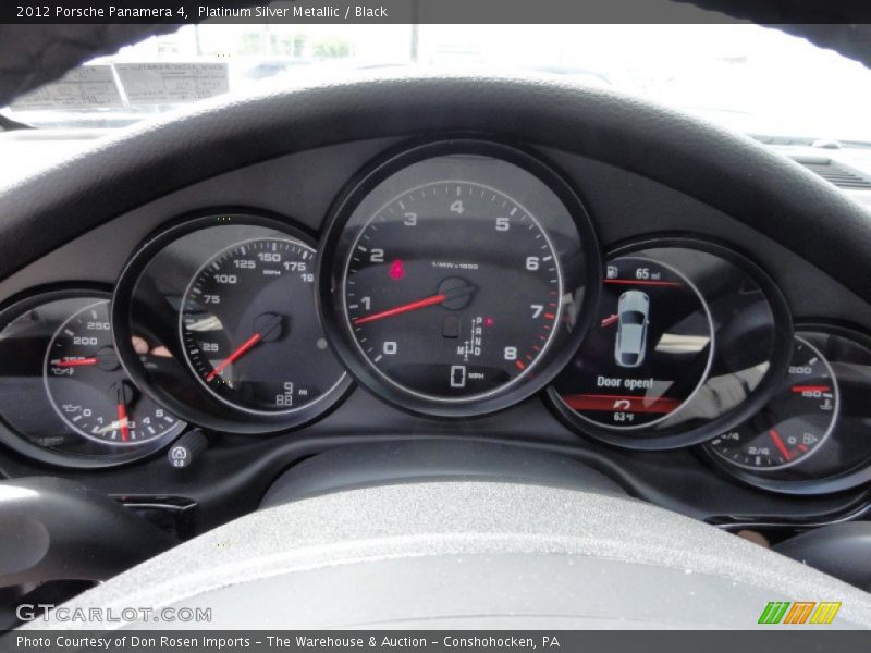 Platinum Silver Metallic / Black 2012 Porsche Panamera 4