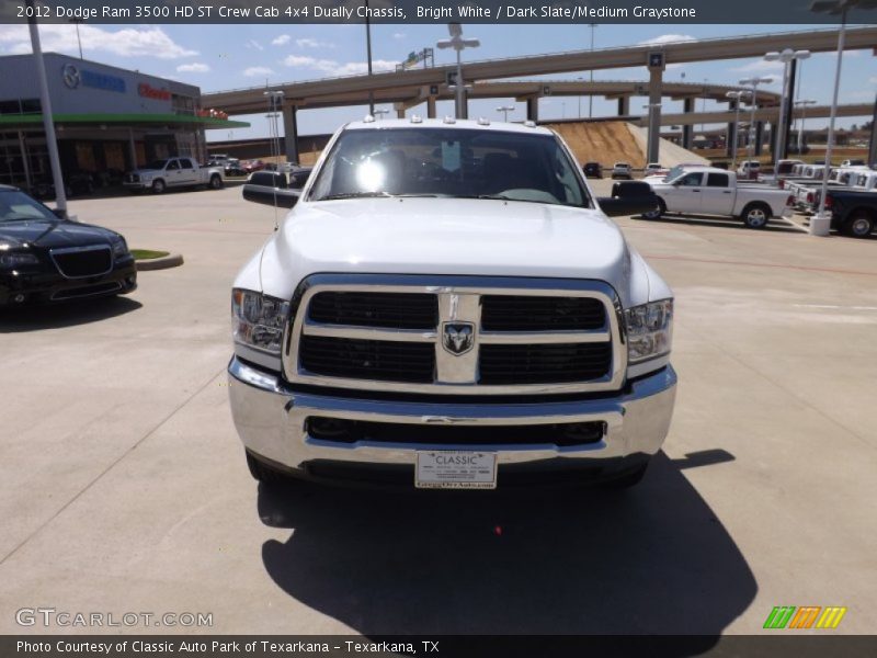 Bright White / Dark Slate/Medium Graystone 2012 Dodge Ram 3500 HD ST Crew Cab 4x4 Dually Chassis
