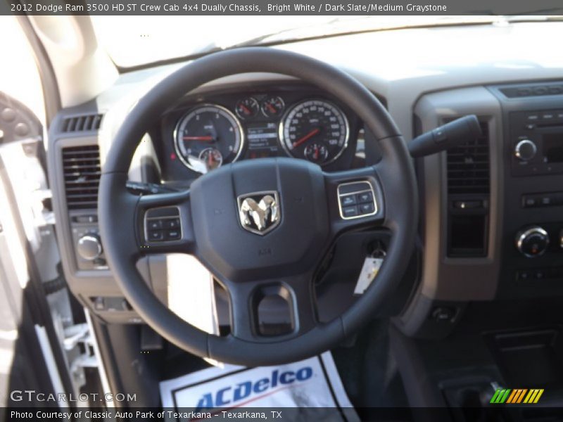 Bright White / Dark Slate/Medium Graystone 2012 Dodge Ram 3500 HD ST Crew Cab 4x4 Dually Chassis