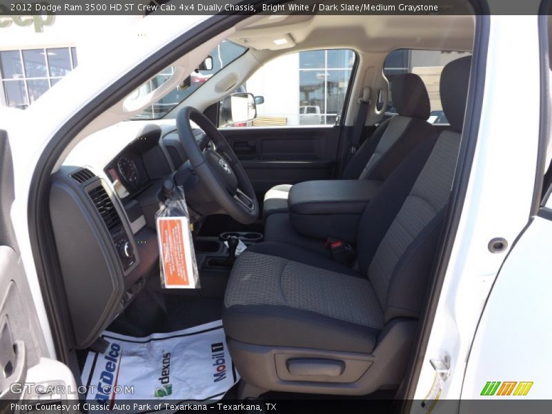 Bright White / Dark Slate/Medium Graystone 2012 Dodge Ram 3500 HD ST Crew Cab 4x4 Dually Chassis