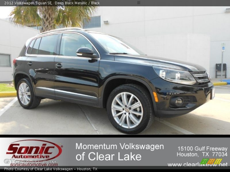 Deep Black Metallic / Black 2012 Volkswagen Tiguan SE