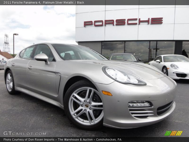 Platinum Silver Metallic / Black 2011 Porsche Panamera 4