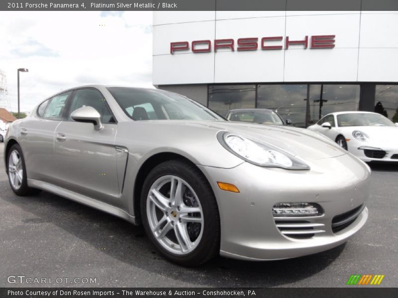 Platinum Silver Metallic / Black 2011 Porsche Panamera 4