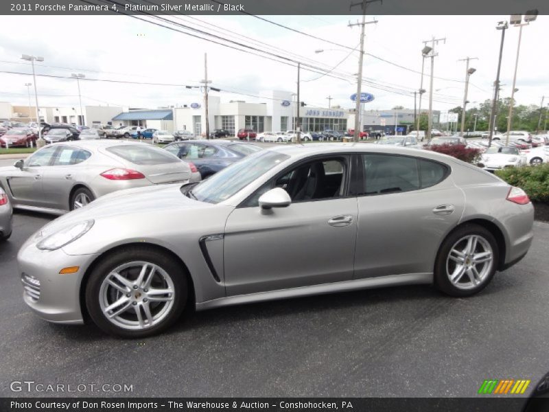 Platinum Silver Metallic / Black 2011 Porsche Panamera 4