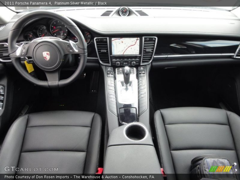 Platinum Silver Metallic / Black 2011 Porsche Panamera 4