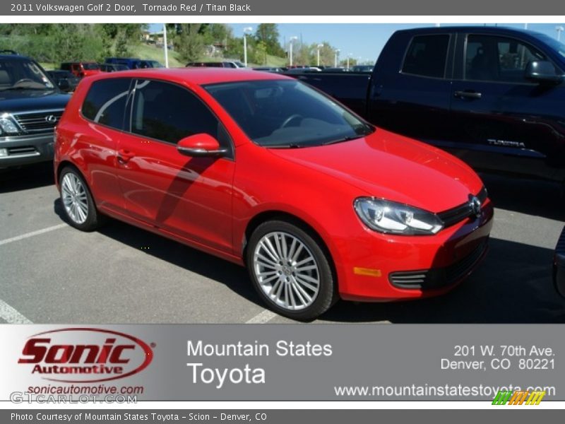 Tornado Red / Titan Black 2011 Volkswagen Golf 2 Door