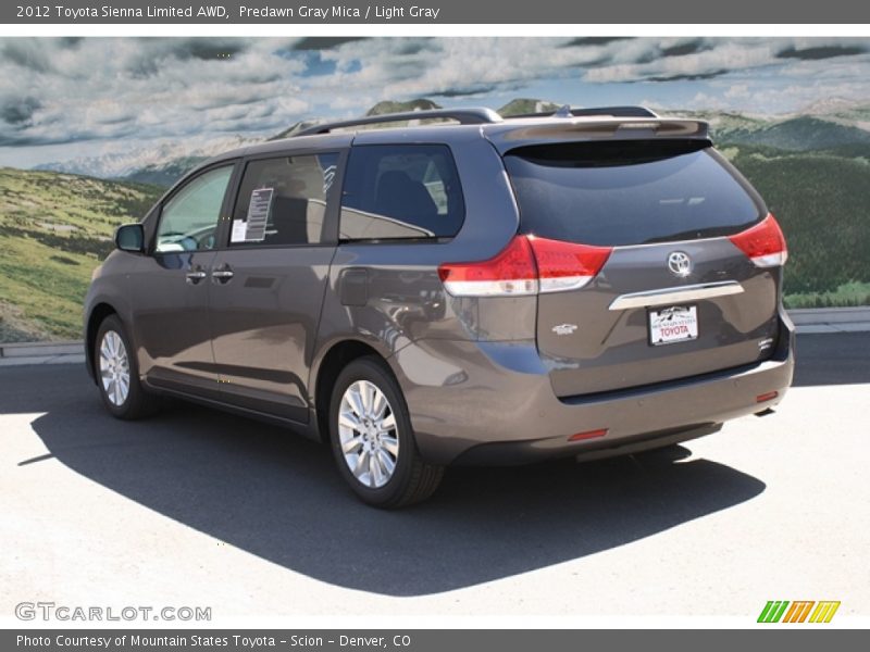 Predawn Gray Mica / Light Gray 2012 Toyota Sienna Limited AWD