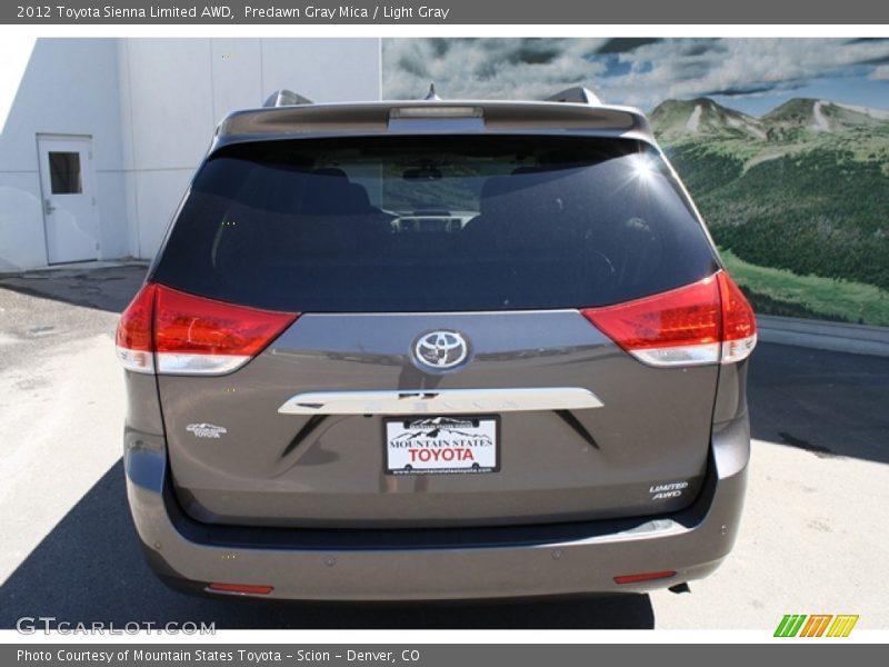 Predawn Gray Mica / Light Gray 2012 Toyota Sienna Limited AWD