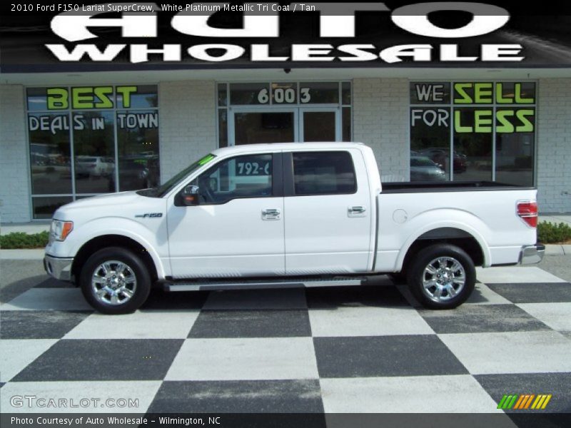 White Platinum Metallic Tri Coat / Tan 2010 Ford F150 Lariat SuperCrew