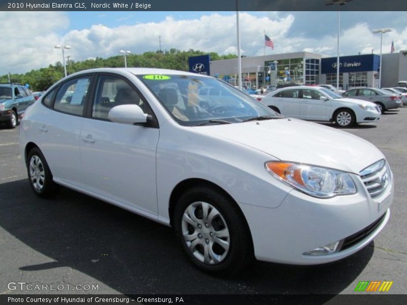 Nordic White / Beige 2010 Hyundai Elantra GLS
