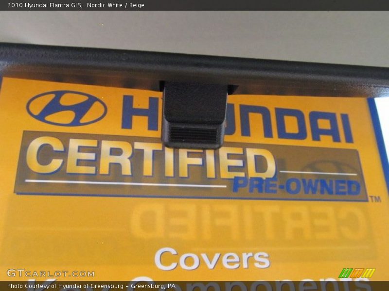 Nordic White / Beige 2010 Hyundai Elantra GLS