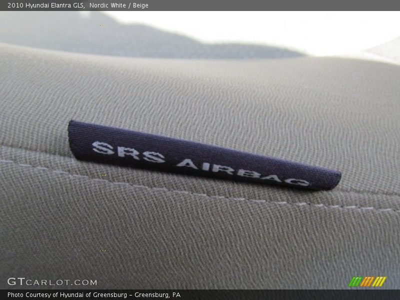 Nordic White / Beige 2010 Hyundai Elantra GLS