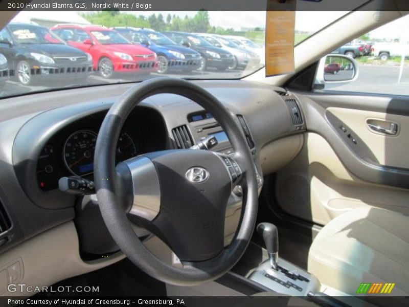 Nordic White / Beige 2010 Hyundai Elantra GLS