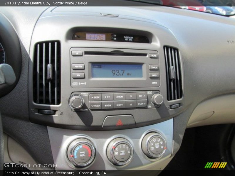 Nordic White / Beige 2010 Hyundai Elantra GLS