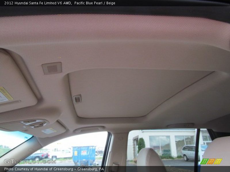 Pacific Blue Pearl / Beige 2012 Hyundai Santa Fe Limited V6 AWD