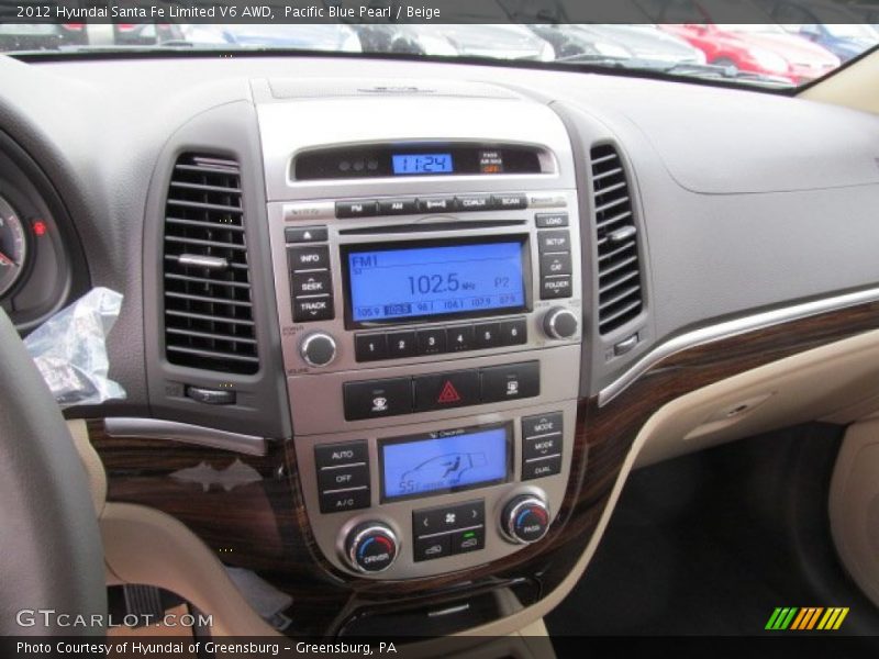 Pacific Blue Pearl / Beige 2012 Hyundai Santa Fe Limited V6 AWD