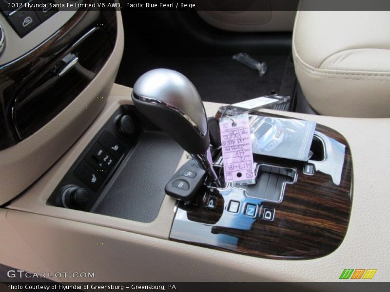 Pacific Blue Pearl / Beige 2012 Hyundai Santa Fe Limited V6 AWD