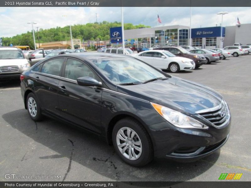 Pacific Blue Pearl / Gray 2013 Hyundai Sonata GLS