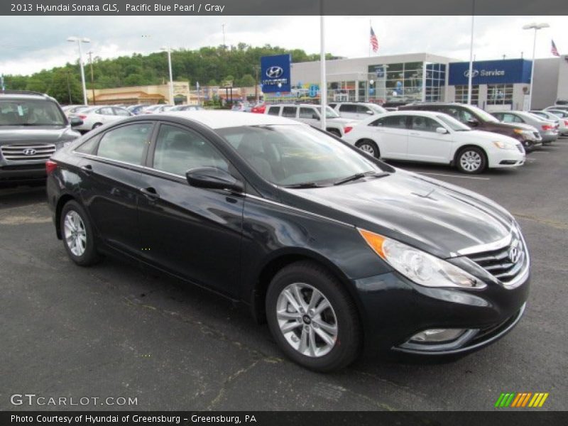Pacific Blue Pearl / Gray 2013 Hyundai Sonata GLS