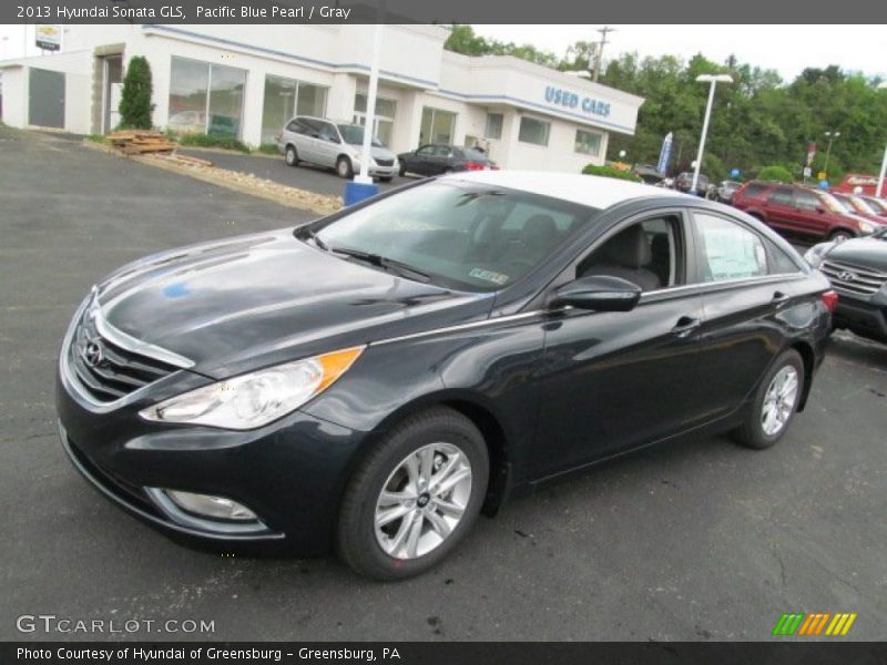 Pacific Blue Pearl / Gray 2013 Hyundai Sonata GLS