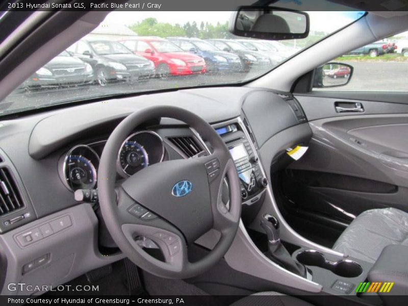 Pacific Blue Pearl / Gray 2013 Hyundai Sonata GLS