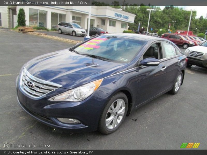 Indigo Night Blue / Gray 2013 Hyundai Sonata Limited