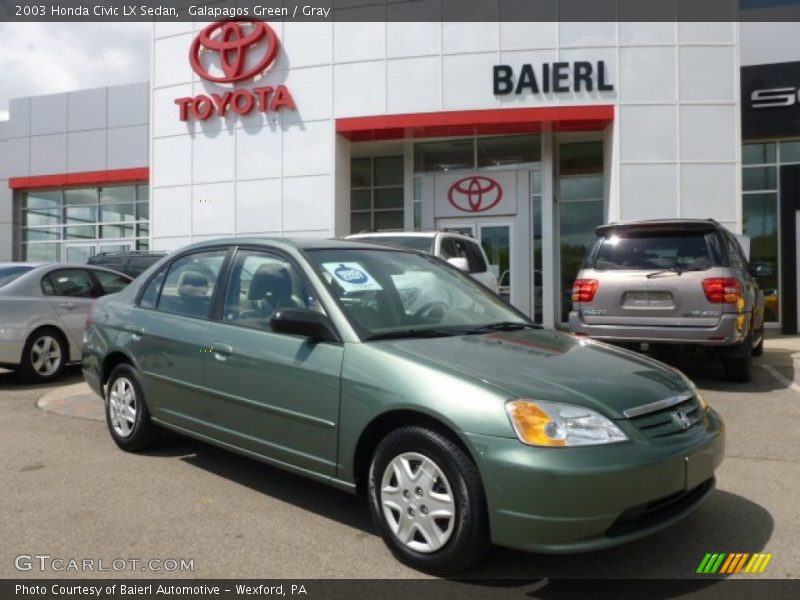 Galapagos Green / Gray 2003 Honda Civic LX Sedan