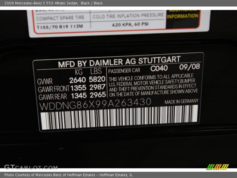 Black / Black 2009 Mercedes-Benz S 550 4Matic Sedan