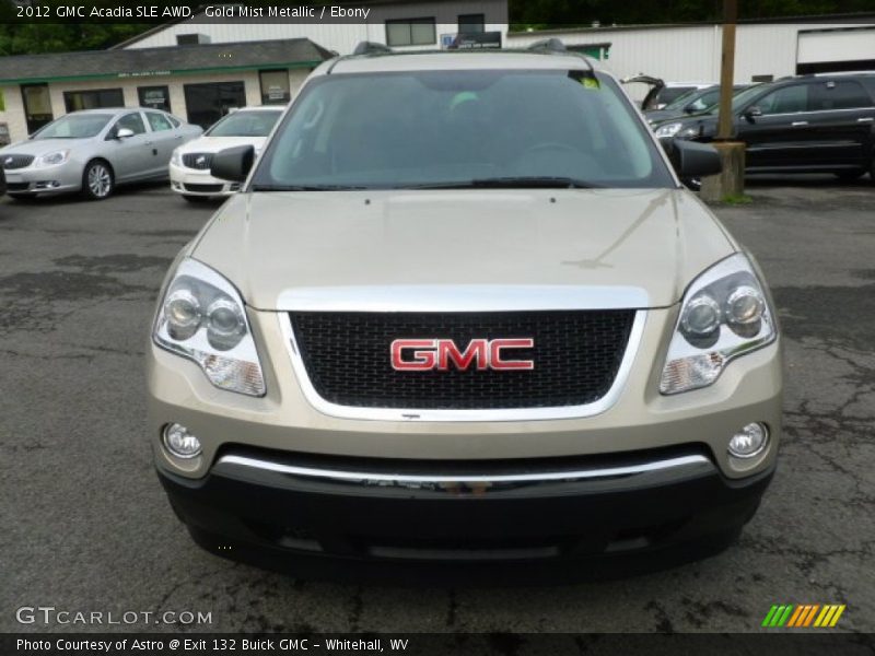 Gold Mist Metallic / Ebony 2012 GMC Acadia SLE AWD