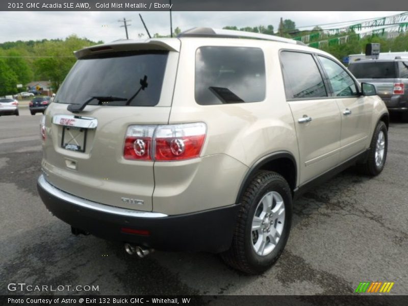 Gold Mist Metallic / Ebony 2012 GMC Acadia SLE AWD