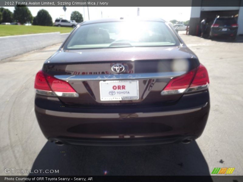 Sizzling Crimson Mica / Ivory 2012 Toyota Avalon Limited