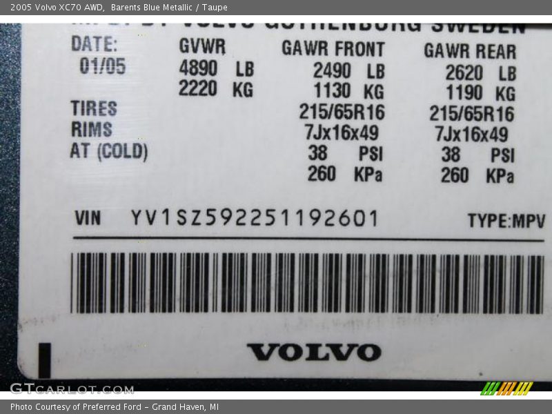 Barents Blue Metallic / Taupe 2005 Volvo XC70 AWD